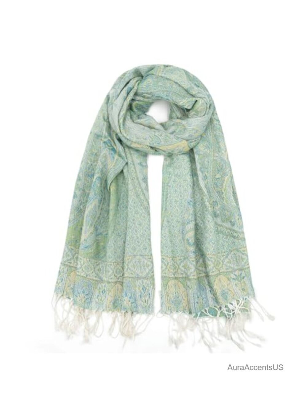 Silky Paisley Pashmina Shawl Wrap Reversible Fringe Women's Scarf